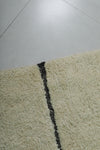 10 FT X 12.1 FT Moroccan Rug – Minimalist Wool with Black Line Pattern