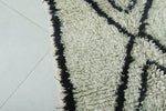 Moroccan Rug - Cream Berber Rug with Bold Black Diamond Design | 2.3 x 5.8 ft