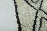 Moroccan Rug - Cream Berber Rug with Bold Black Diamond Design | 2.3 x 5.8 ft