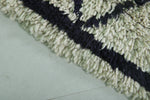 Moroccan Rug - Cream Berber Rug with Bold Black Diamond Design | 2.3 x 5.8 ft