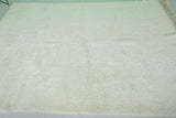 Plush Moroccan Rug 6.7 X 9.8 FT - Soft Ivory Shag Rug with Fringe