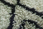 Moroccan Rug - Cream Berber Rug with Bold Black Diamond Design | 2.3 x 5.8 ft