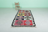 Traditional Moroccan Berber Rug - Colorful Patchwork Tribal Design