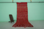 Red moroccan rug 4 FT X 10.2 FT