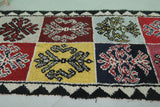 Traditional Moroccan Berber Rug - Colorful Patchwork Tribal Design