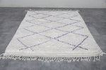 Custom Moroccan Wool Rug - Handmade Rug with Lavender Lines