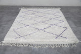 Custom Moroccan Wool Rug - Handmade Rug with Lavender Lines