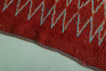 Red moroccan rug 4 FT X 10.2 FT