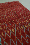 Red moroccan rug 4 FT X 10.2 FT