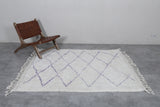 Custom Moroccan Wool Rug - Handmade Rug with Lavender Lines