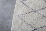 Custom Moroccan Wool Rug - Handmade Rug with Lavender Lines