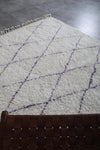 Custom Moroccan Wool Rug - Handmade Rug with Lavender Lines