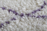 Custom Moroccan Wool Rug - Handmade Rug with Lavender Lines