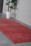 Red Berber Moroccan Hallway Rug - 3.4 FT X 7.4 FT