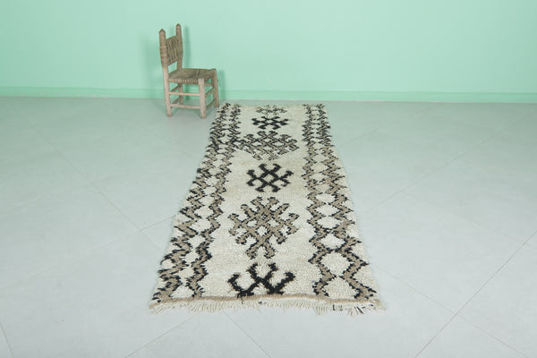 Moroccan berber runner rug – 2.7 x 7.1 ft | Neutral handcrafted wool carpet