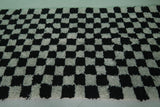 Moroccan Runner Rug – 4.3 x 13.5 ft Black and White Checkerboard Design