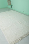 6.3 x 9.8 FT Minimalist Moroccan Rug - Plush Cream Shag Rug for Cozy Interiors