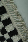 Moroccan Runner Rug – 4.3 x 13.5 ft Black and White Checkerboard Design