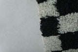 Moroccan Runner Rug – 4.3 x 13.5 ft Black and White Checkerboard Design