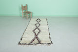 2.4 x 5.7 ft Moroccan Berber Rug | Minimalist Diamond Pattern