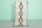 2.4 x 5.7 ft Moroccan Berber Rug | Minimalist Diamond Pattern