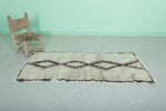 2.4 x 5.7 ft Moroccan Berber Rug | Minimalist Diamond Pattern