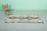 2.4 x 5.7 ft Moroccan Berber Rug | Minimalist Diamond Pattern