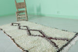 2.4 x 5.7 ft Moroccan Berber Rug | Minimalist Diamond Pattern