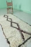 2.4 x 5.7 ft Moroccan Berber Rug | Minimalist Diamond Pattern