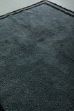 6.4 x 6.8 ft Moroccan Wool Rug - Dark Gray with Black Border