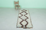 Handcrafted Moroccan Rug - Diamond Patterned Berber Shag Rug 2.2 X 5.6 Feet