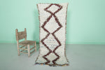 Handcrafted Moroccan Rug - Diamond Patterned Berber Shag Rug 2.2 X 5.6 Feet