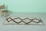 Handcrafted Moroccan Rug - Diamond Patterned Berber Shag Rug 2.2 X 5.6 Feet