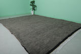 Large Moroccan Rug – 9.3 x 12.8 ft | Deep Charcoal Gray with Subtle Texture