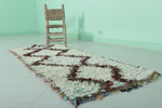 Handcrafted Moroccan Rug - Diamond Patterned Berber Shag Rug 2.2 X 5.6 Feet