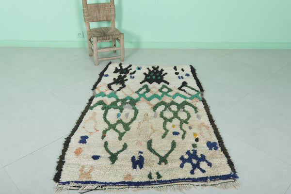 3 x 5 ft Moroccan berber rug | Unique abstract handwoven design