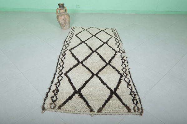 2.9 FT x 6.3 FT Moroccan entryway handmade berber carpet – Unique geometric design