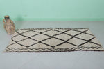 Moroccan entryway handmade berber carpet 2.9 FT X 6.3 FT