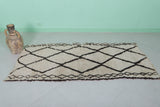 Moroccan entryway handmade berber carpet 2.9 FT X 6.3 FT