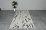 Long Beni Ourain Rug - Abstract Moroccan Wool | 4.7 x 8.2 FT