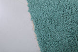 Turquoise Moroccan Rug 2 X 2.9 Feet - Handmade Wool Mat