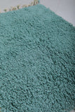 Turquoise Moroccan Rug 2 X 2.9 Feet - Handmade Wool Mat