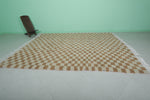 Authentic Moroccan Beni Ourain Rug – 8.1 x 10.5 ft | Brown and Cream Checkerboard