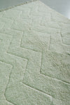 Luxurious Moroccan Rug 5.2 X 8.3 FT - Subtle Ivory Chevron Pattern for Modern Interiors