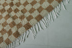 Authentic Moroccan Beni Ourain Rug – 8.1 x 10.5 ft | Brown and Cream Checkerboard
