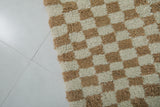 Authentic Moroccan Beni Ourain Rug – 8.1 x 10.5 ft | Brown and Cream Checkerboard