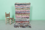 Handmade Moroccan Berber Rag Rug - Colorful Striped Shag Design