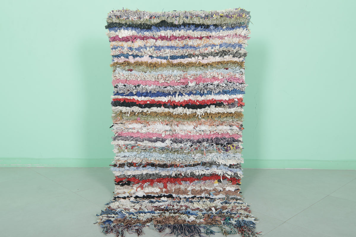 Handmade Moroccan Berber Rag Rug - Striped Shag Design | Shop Now ...