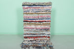 Handmade Moroccan Berber Rag Rug - Colorful Striped Shag Design