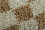 Authentic Moroccan Beni Ourain Rug – 8.1 x 10.5 ft | Brown and Cream Checkerboard